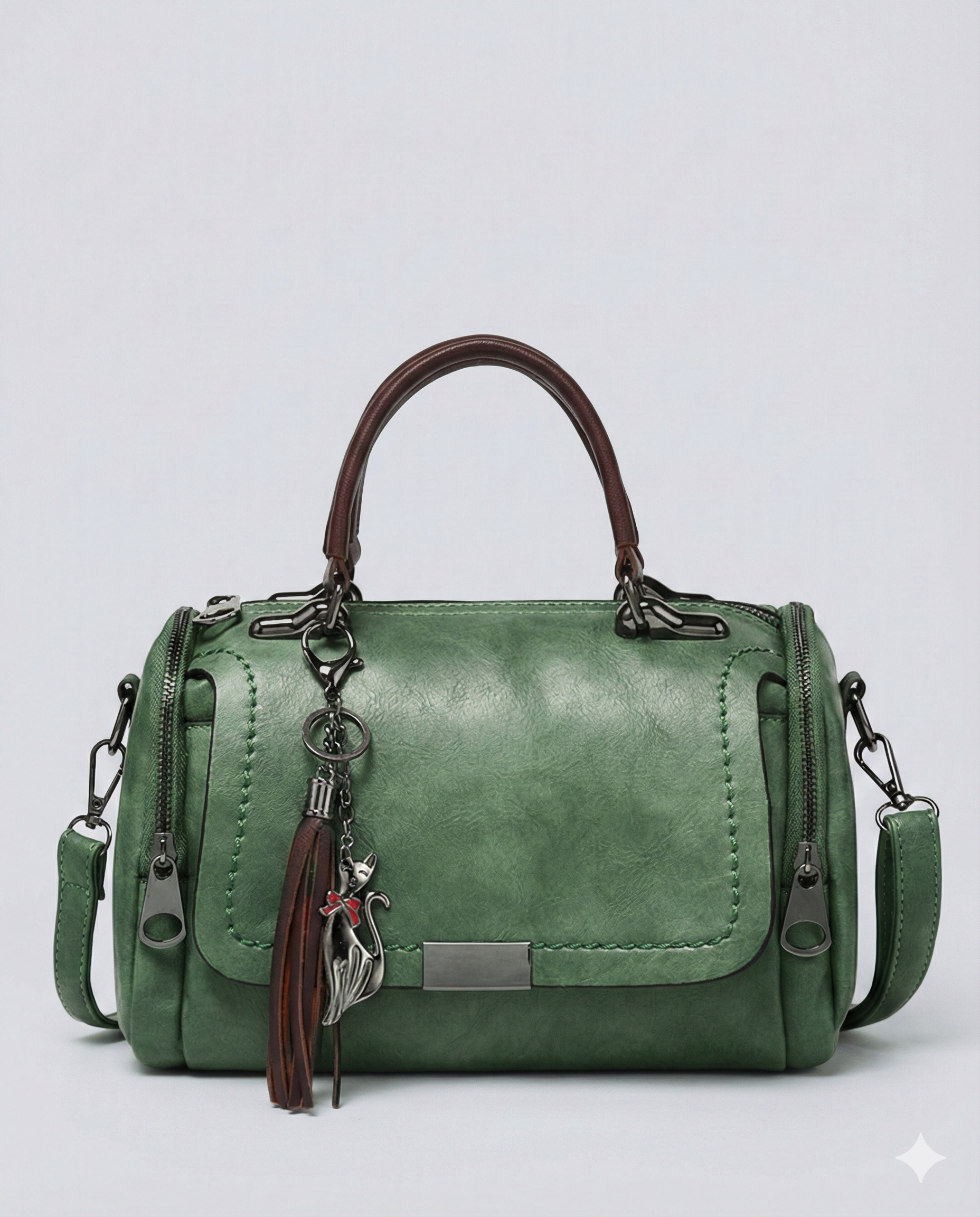 Sac à Main en Cuir avec Pompon