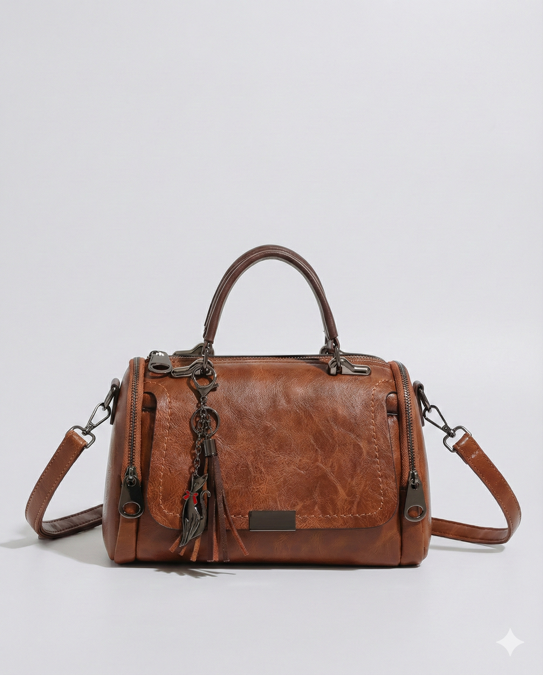 Sac à Main en Cuir avec Pompon