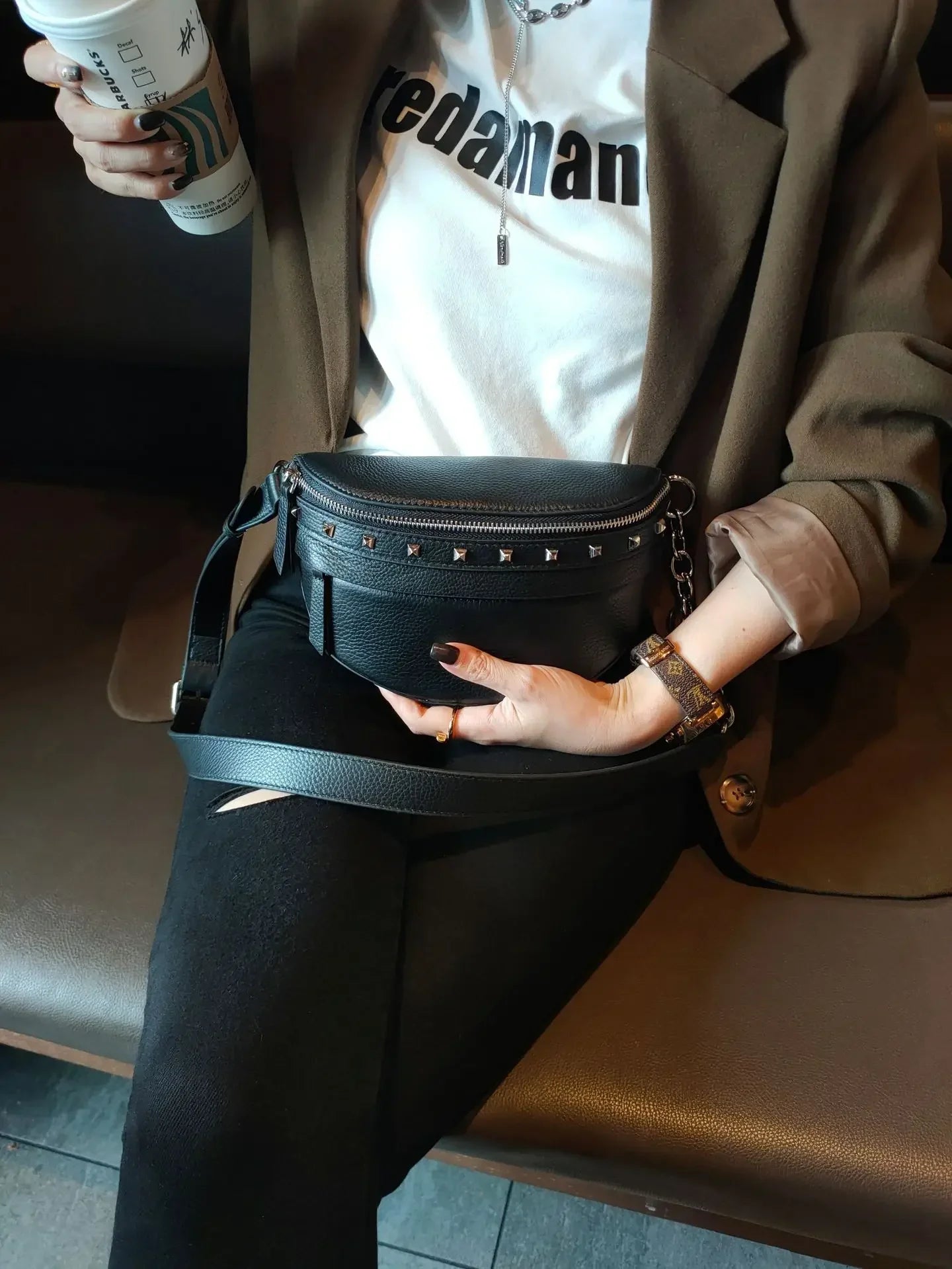 Sac Banane Femme Chic en Cuir