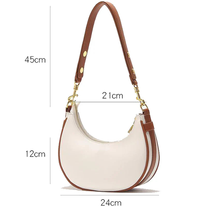 Sac d'Épaule Demi-Lune en Cuir