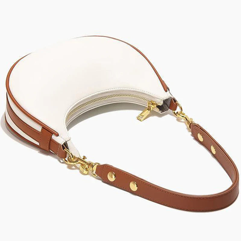 Sac d'Épaule Demi-Lune en Cuir