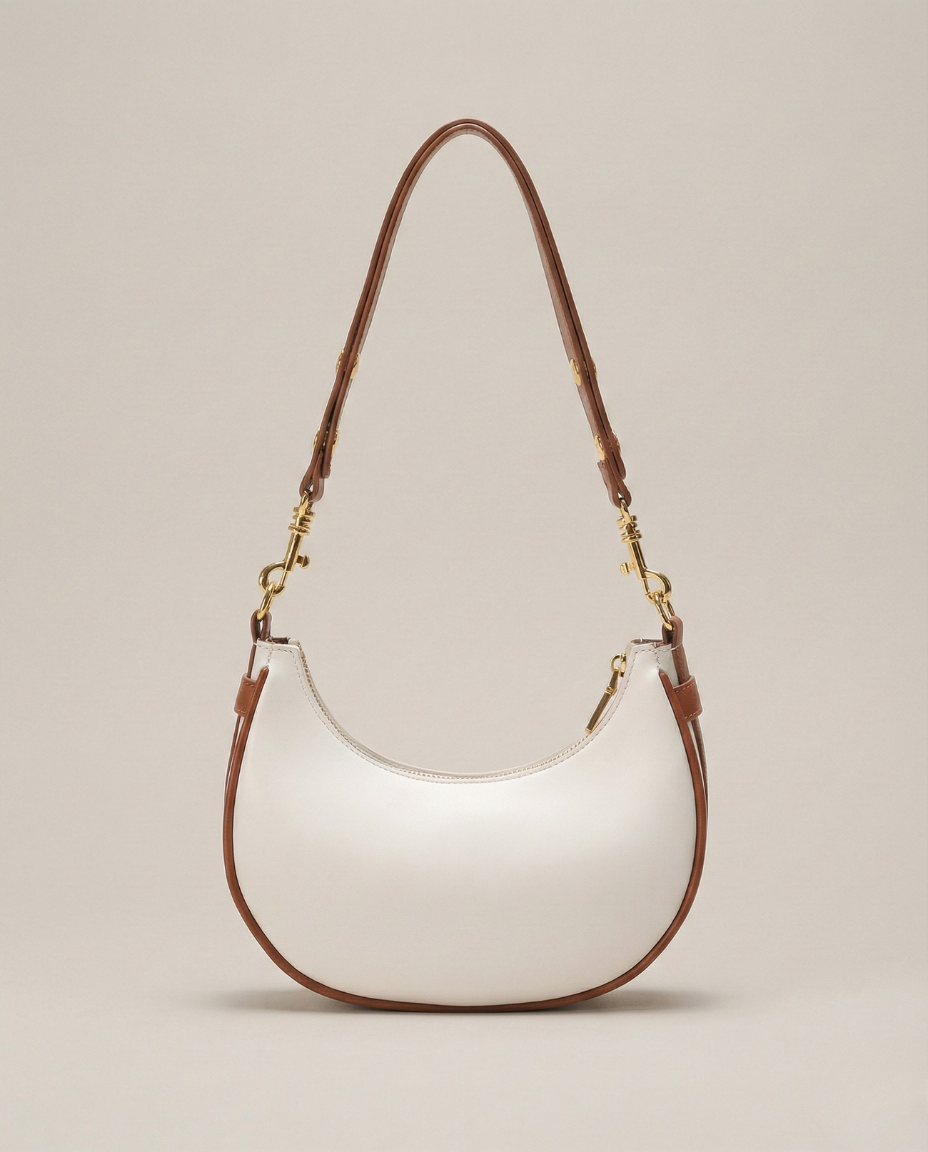 Sac d'Épaule Demi-Lune en Cuir