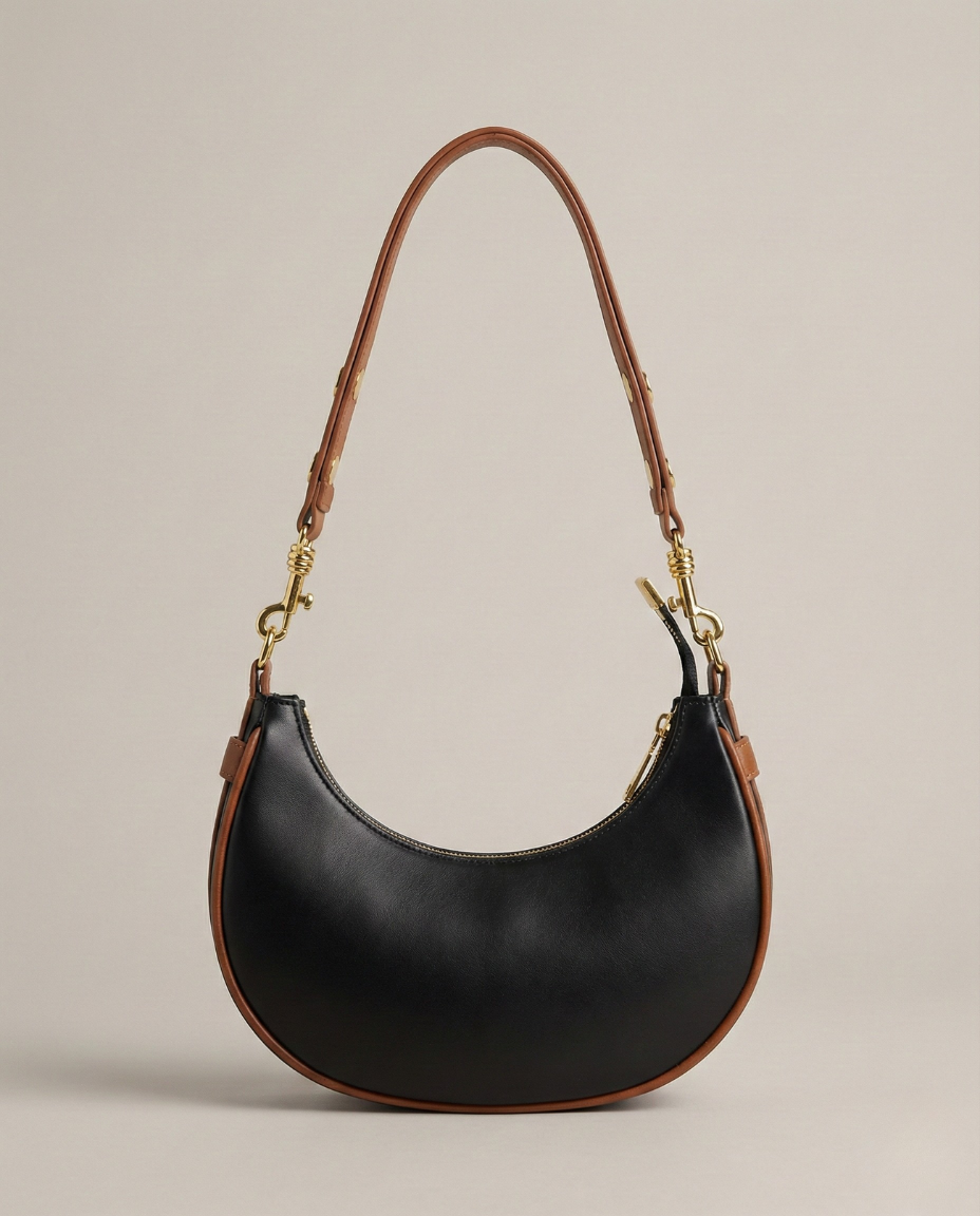 Sac d'Épaule Demi-Lune en Cuir